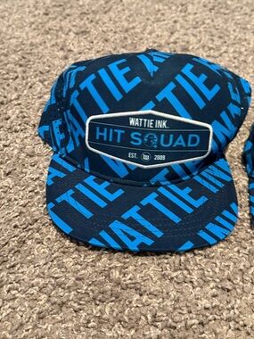 Wattie Ink. Blue and Black Printed Snapback Hat